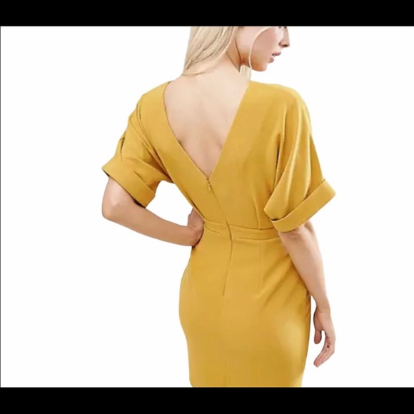 ASOS Curve NWT Gold Wiggle Midi Dress US size 22 - Picture 2 of 9